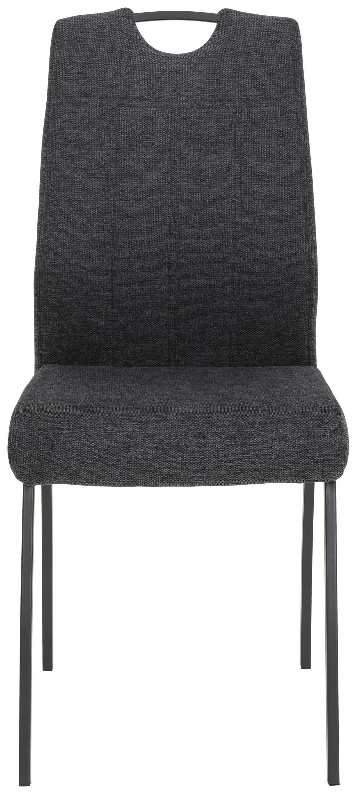 STUHL-SET 4 Stück  in Stahl Webstoff Metall, Textil  - Dunkelgrau/Anthrazit, MODERN, Textil/Metall (44/96/64cm) - MID.YOU