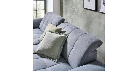 ECKSOFA  in Webstoff Blaugrau  180/265 cm  - Blaugrau/Schwarz, Design, Textil/Metall (180/265cm) - Carryhome