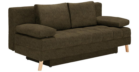 SCHLAFSOFA  in Flachgewebe Grün  - Naturfarben/Grün, KONVENTIONELL, Holz/Textil (195/90/90cm) - Cantus