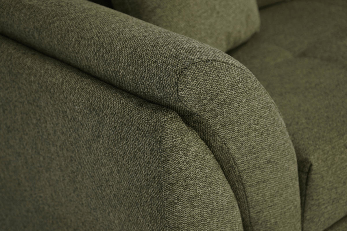 ECKSOFA in Webstoff Grün  - Schwarz/Grün, Design, Kunststoff/Textil (278/187cm) - Livetastic