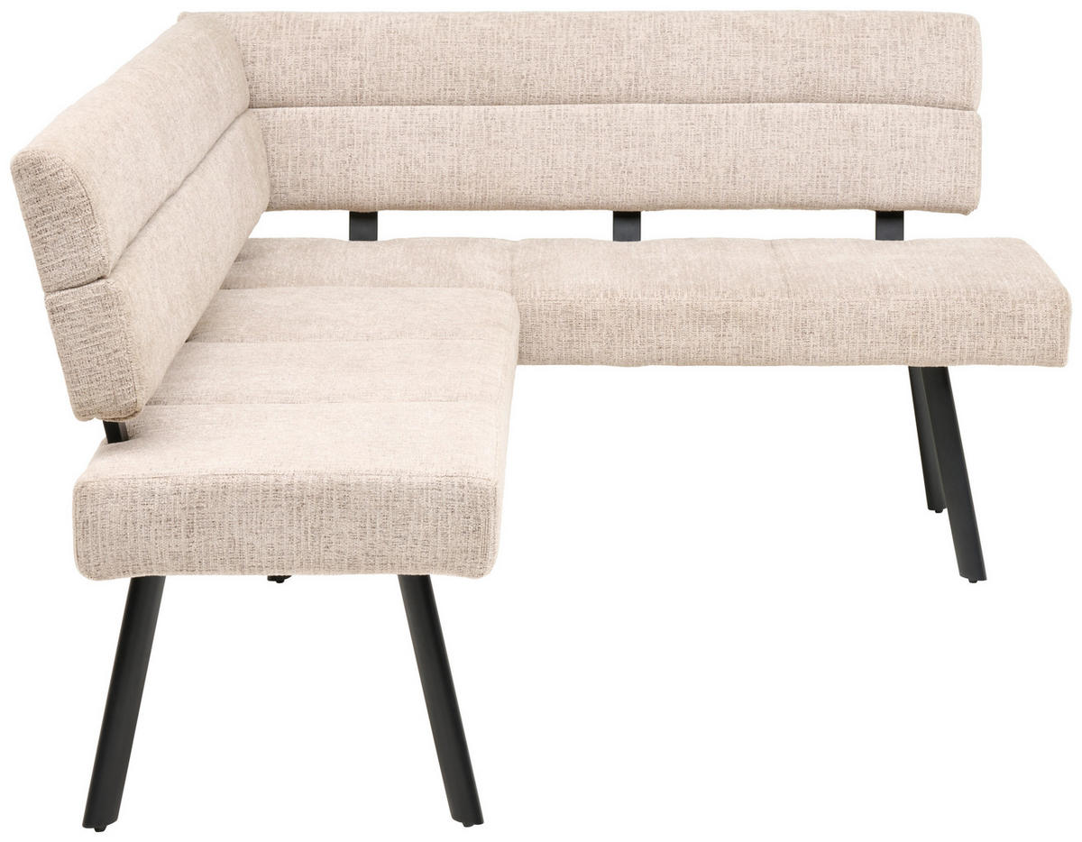 ECKBANK 190/150 cm Webstoff Beige   - Beige/Schwarz, KONVENTIONELL, Textil/Metall (190/150cm) - MID.YOU