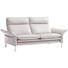 SOFA Echtleder Beige - Chromfarben/Beige, KONVENTIONELL, Leder/Metall (176/93/88cm) - Erpo