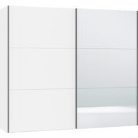 SCHWEBETÜRENSCHRANK 253/220/65 cm 2-türig Weiß  - Silberfarben/Weiß, Design, Glas/Holzwerkstoff (253/220/65cm) - Jutzler