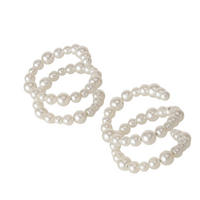 SERVIETTENRINGESET   6,5/6,5/6,5 cm  - Weiss/Creme, Basics, Kunststoff/Metall (6,5/6,5/6,5cm)