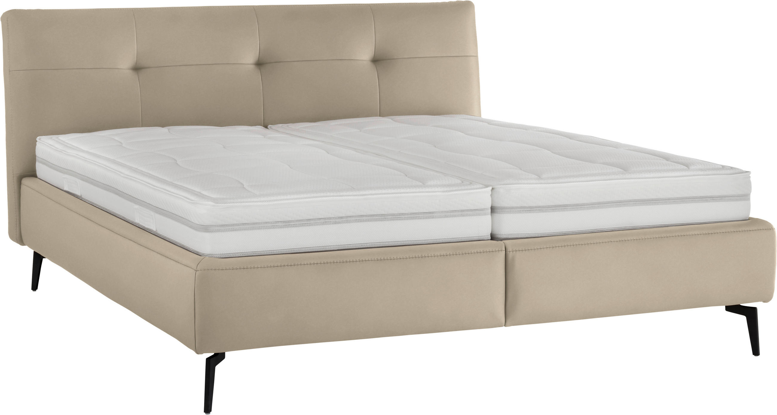 POLSTERBETT 180/200 cm  in Beige  - Weiss/Beige, Modern, Holz/Holzwerkstoff (180/200cm) - Beldomo - Sleep