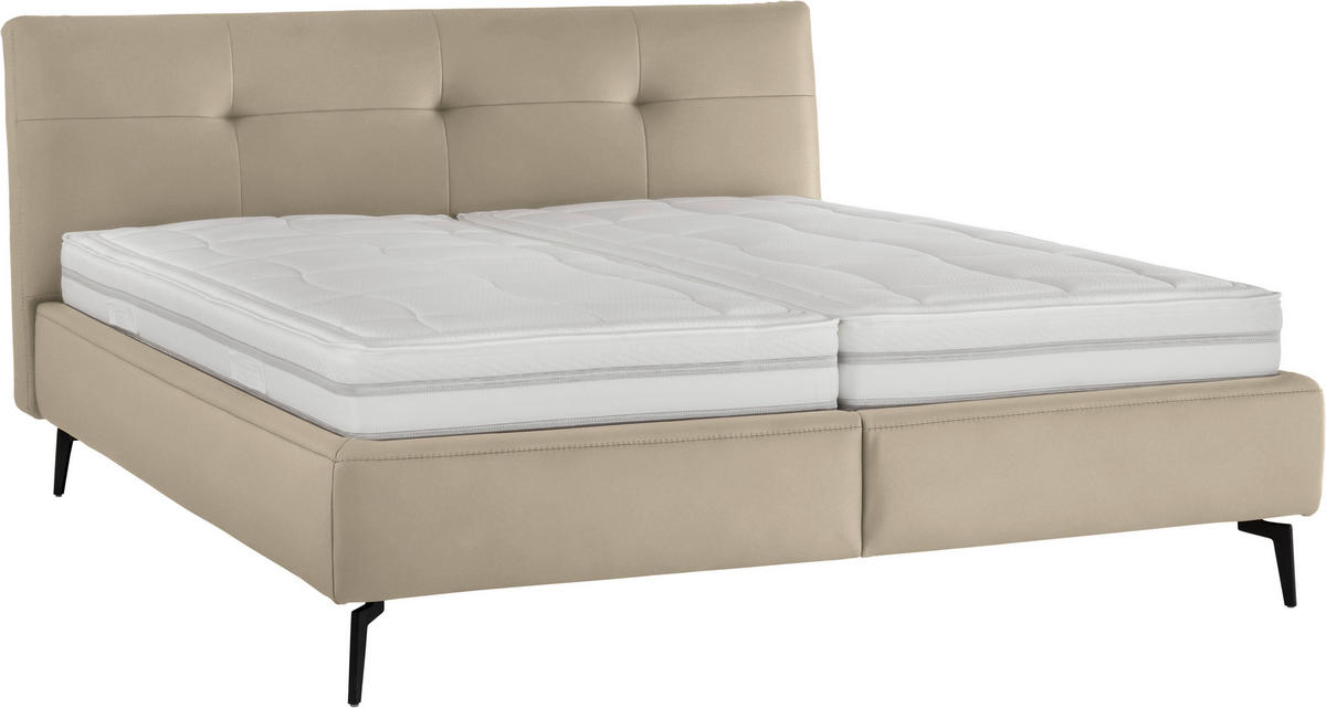 POLSTERBETT 180/200 cm  in Beige  - Weiss/Beige, Modern, Holz/Holzwerkstoff (180/200cm) - Beldomo - Sleep