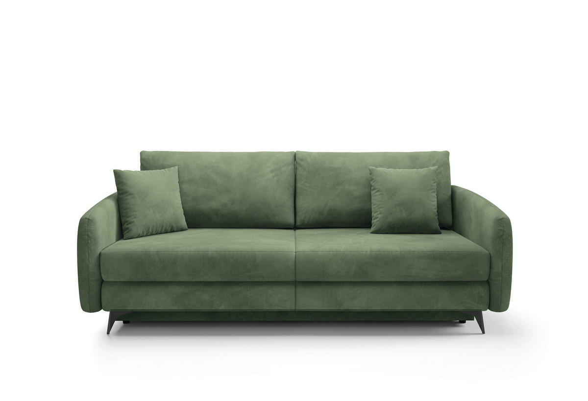 SCHLAFSOFA INGRID  mit Plüsch Beige  - Beige/Creme, Design, Textil/Metall (230/100/103cm) - Livetastic