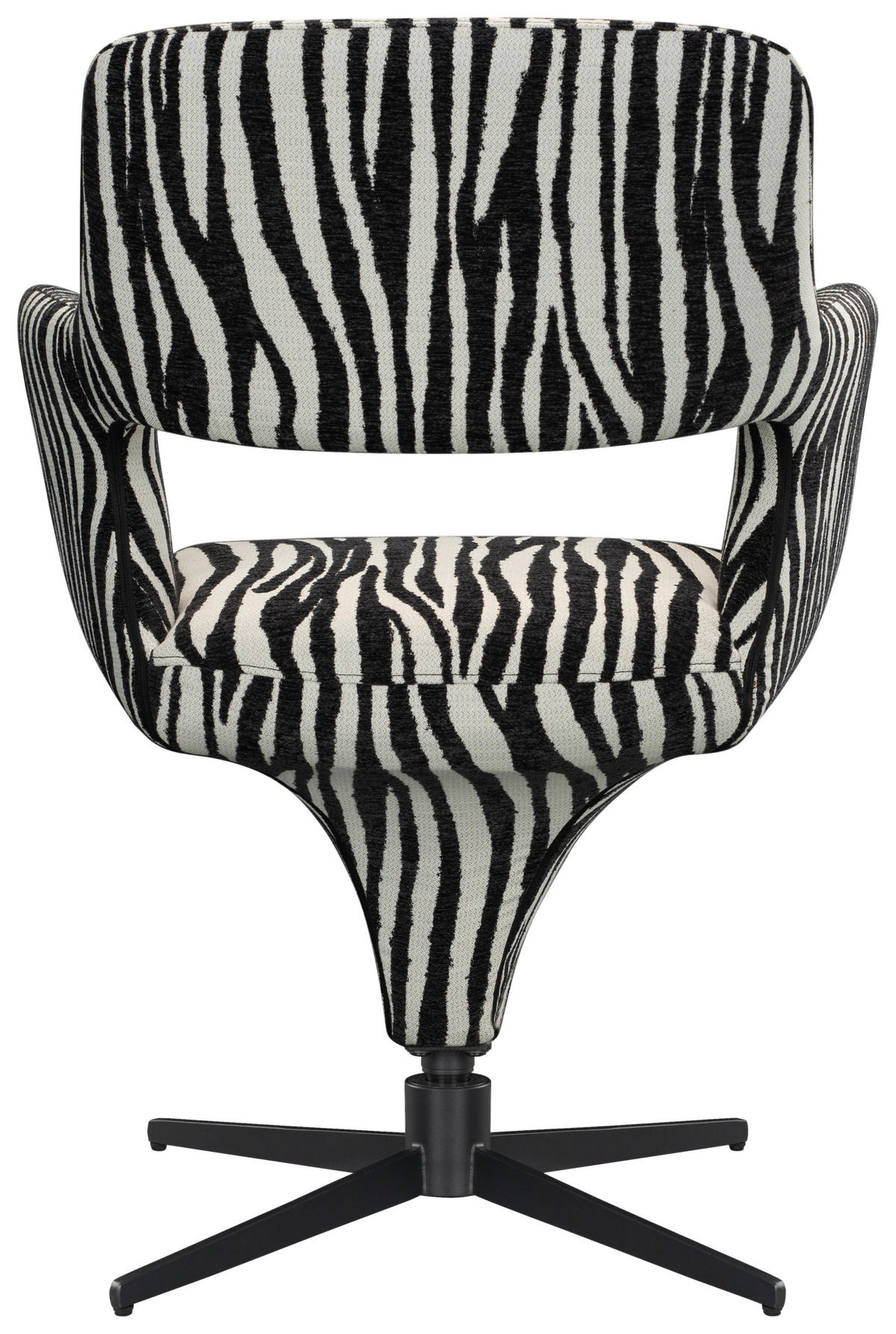 ARMLEHNSTUHL  Stoffauswahl, Sitzfläche 360° drehbar, automatische Rückholfunktion Mikrofaser  - Schwarz/Weiß, Design, Textil/Metall (61/84/63cm) - Novel