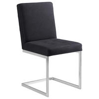 SCHWINGSTUHL  in Stahl Mikrofaser  - Edelstahlfarben/Schwarz, Design, Textil/Metall (45/91/58cm) - Moderano