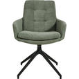 ARMLEHNSTUHL  Stoffauswahl, Typenauswahl, Sitzfläche 360° drehbar Cord  - Schwarz/Olivgrün, Design, Textil/Metall (63/90/69cm) - Johann Jakob