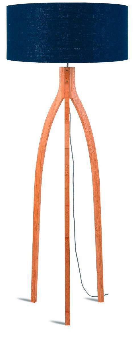 STEHLEUCHTE 60/160 cm    - Blau/Naturfarben, Trend, Holz/Textil (60/160cm) - Good & Mojo