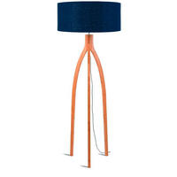 GOLVLAMPA GOOD&MOJO  60/160 cm    - blå/naturfärgad, Trend, trä/textil (60/160cm) - Good & Mojo