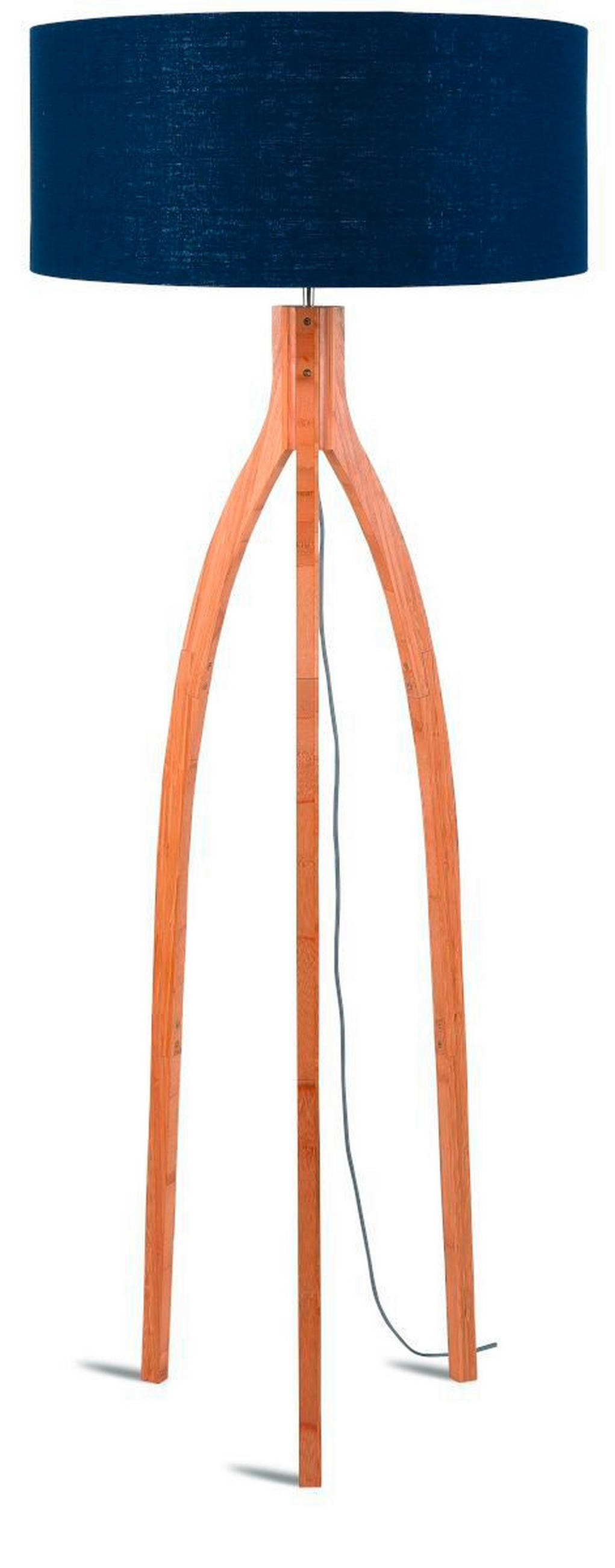 GOLVLAMPA GOOD&MOJO  60/160 cm    - blå/naturfärgad, Trend, trä/textil (60/160cm) - Good & Mojo