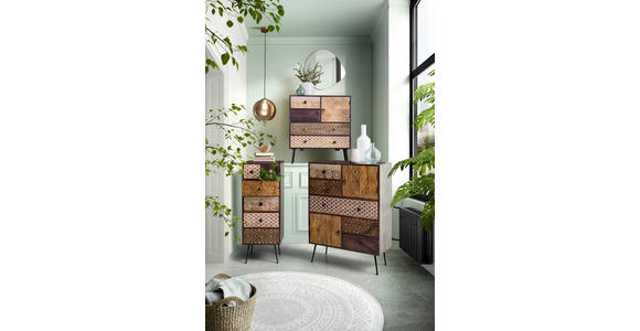 KOMMODE in 80/90/35 cm - Goldfarben/Multicolor, LIFESTYLE, Holz/Metall (80/90/35cm) - Landscape