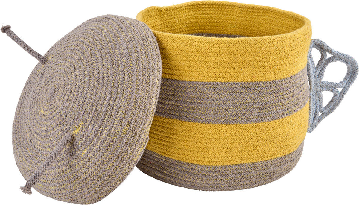 AUFBEWAHRUNGSKÖRBCHEN    30/30/27 cm  - Gelb/Braun, Trend, Textil (30/30/27cm) - Patinio