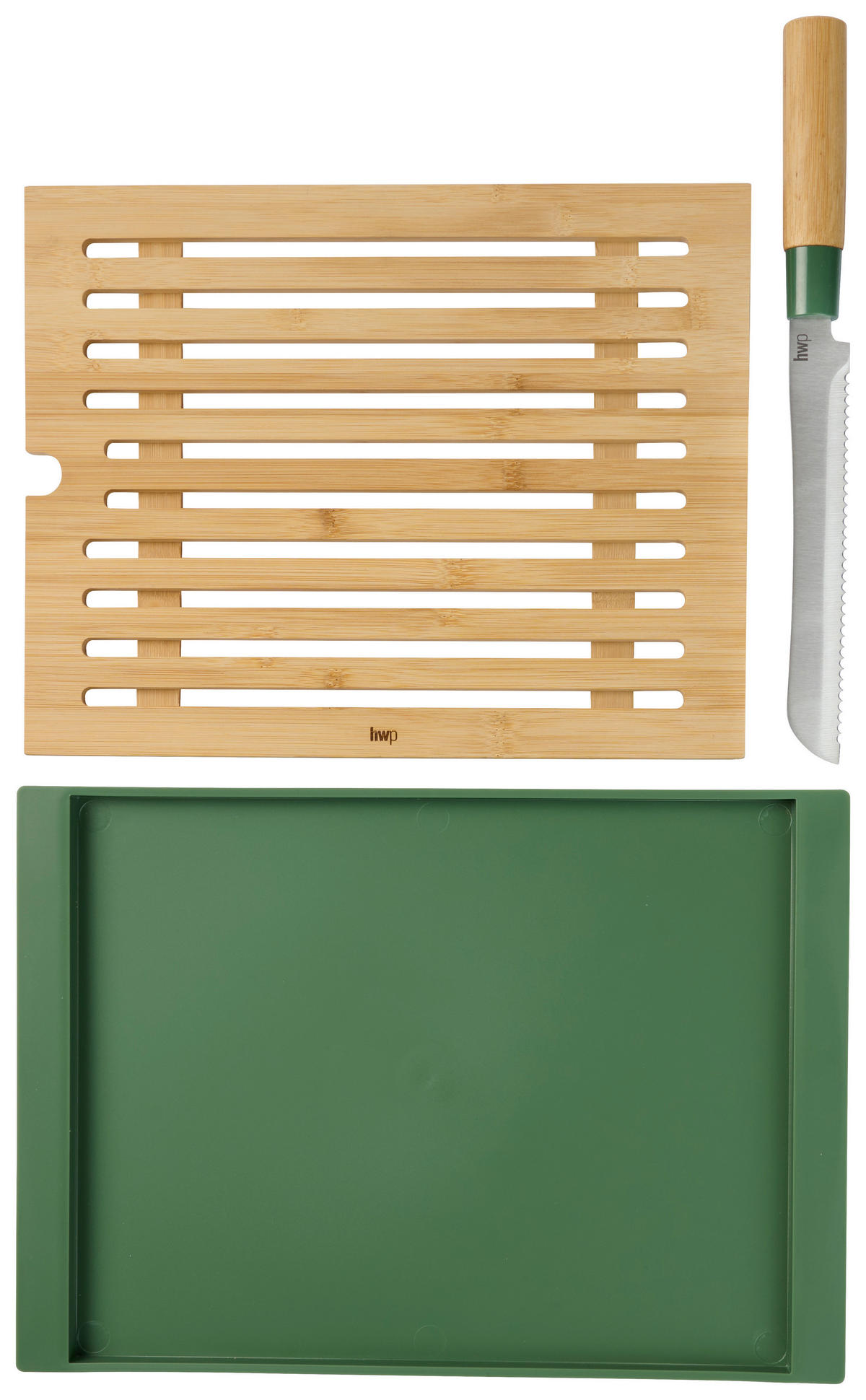 SADA PRKÉNKA A NOŽE 33,2/26,3/1,3 cm - světle zelená/přírodní barvy, Basics, kov/plast (33,2/26,3/1,3cm) - Homeware Profession.