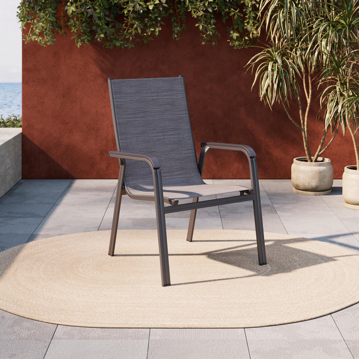 STAPELSTUHL Metall, Textil Anthrazit, Grau  - Anthrazit/Grau, Konventionell, Textil/Metall (65,5/99/69,5cm) - Kettler