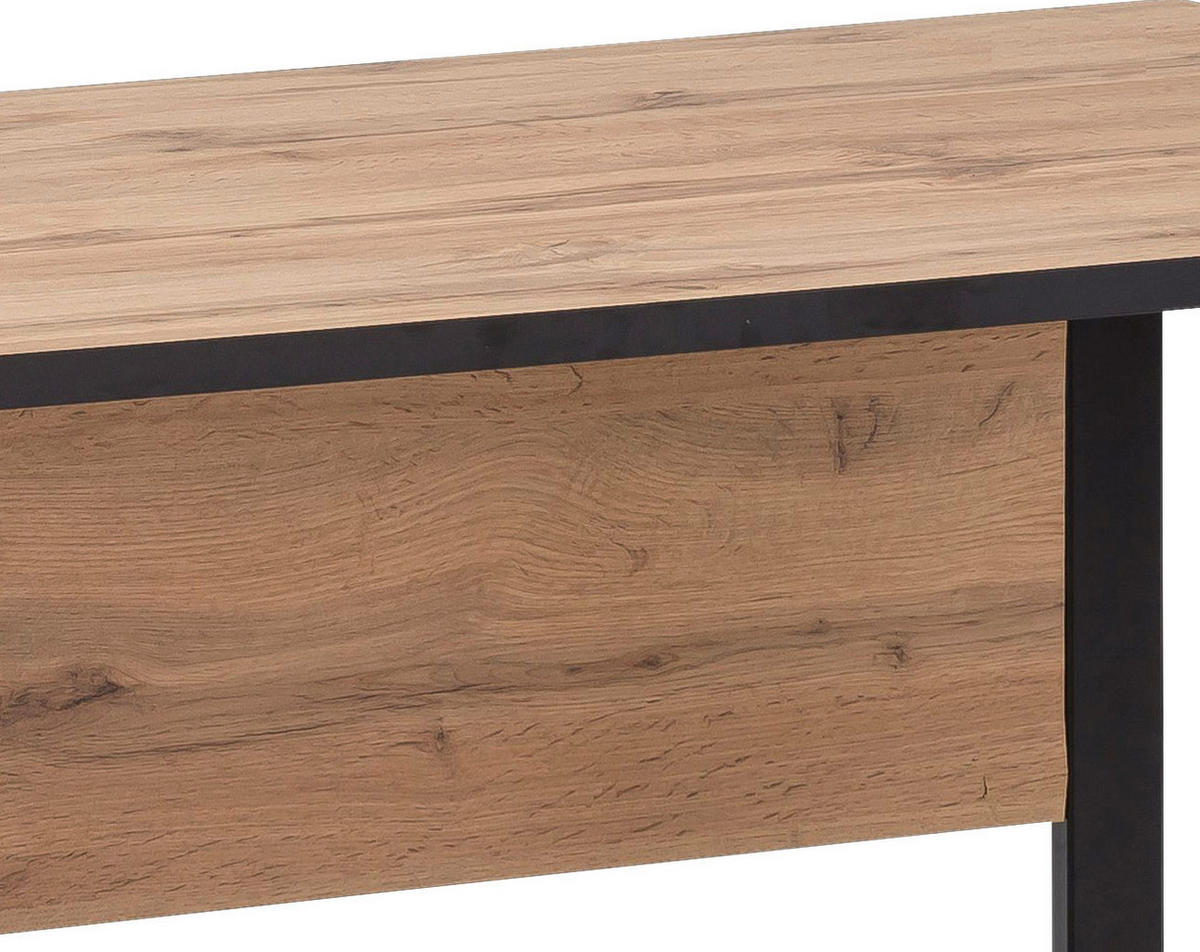 SCHREIBTISCH 160/75/73,2 cm  in Eichefarben  - Eichefarben/Schwarz, KONVENTIONELL, Holzwerkstoff/Metall (160/75/73,2cm) - MID.YOU