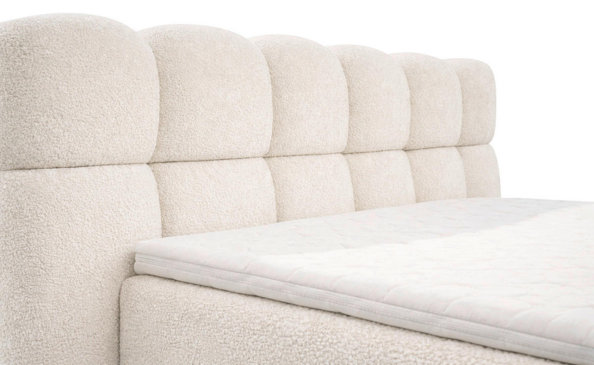ČALÚNENÁ POSTEĽ, 180/200 cm, béžová - farba duba/béžová, Modern, drevo/textil (180/200cm) - Moderano