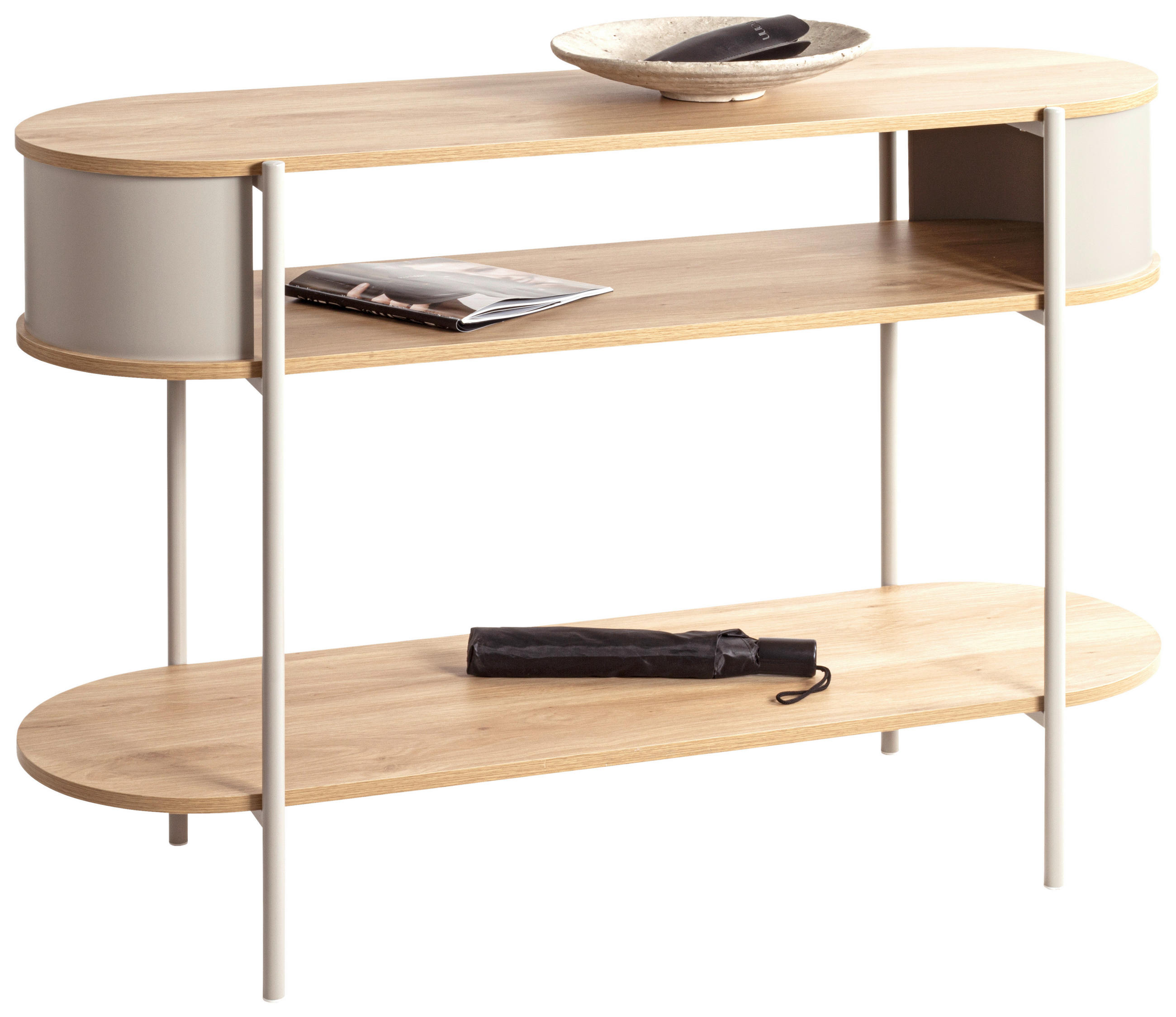 KONSOLENTISCH in Metall, Holzwerkstoff   110/76/39 cm  - Kaschmir/Eichefarben, Trend, Holzwerkstoff/Metall (110/76/39cm)