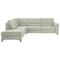 ECKSOFA  in Echtleder Silberfarben  249/290 cm  - Silberfarben/Schwarz, KONVENTIONELL, Leder/Metall (249/290cm) - Beldomo Premium