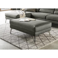 HOCKER in Textil Graphitfarben  - Chromfarben/Graphitfarben, Design, Textil/Metall (109/44/74cm) - Dieter Knoll