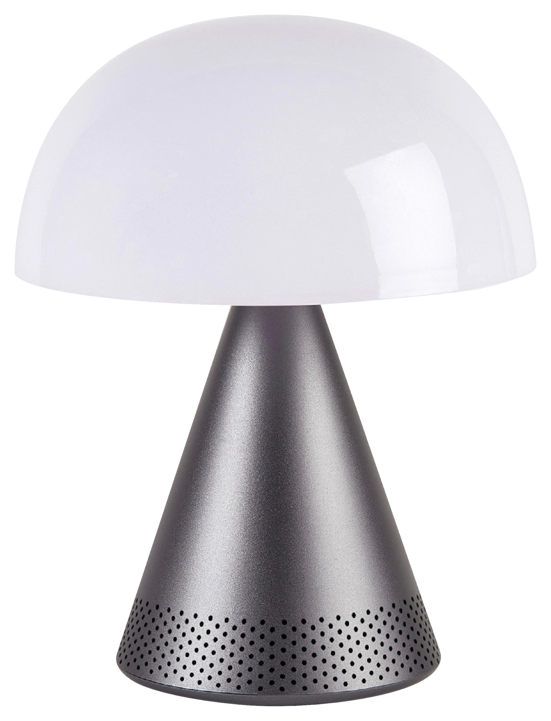AKKU-TISCHLEUCHTE 14/17/14 cm - Grau, Design, Kunststoff/Metall (14/17/14cm)