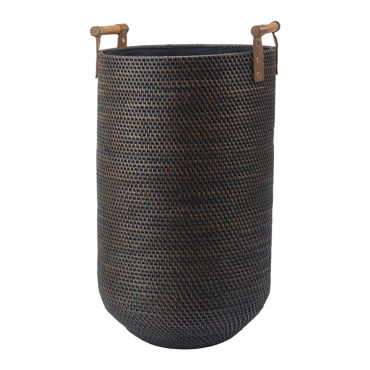 WÄSCHEKORB - Dunkelbraun, Basics, Holz (35/60cm) - Aquanova