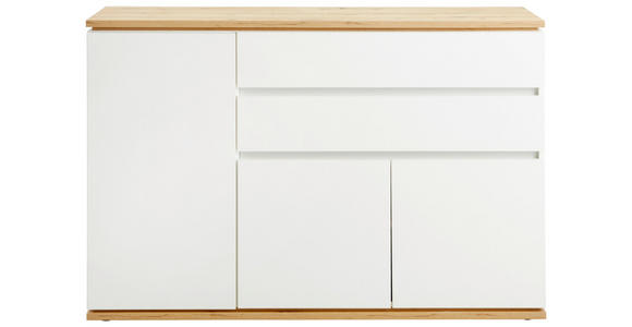 SIDEBOARD Weiß, Eiche Artisan Einlegeböden  - Schwarz/Weiß, MODERN, Holzwerkstoff/Kunststoff (139/93/42cm) - Xora