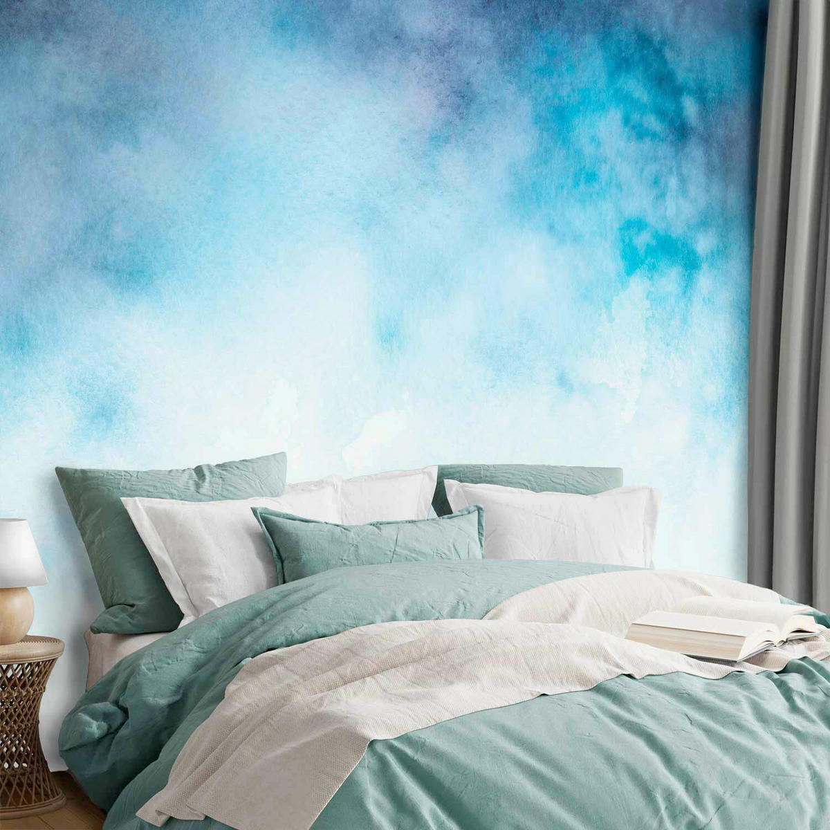 FOTOTAPETE  - Weiß/Hellblau, LIFESTYLE, Textil (400/280cm)