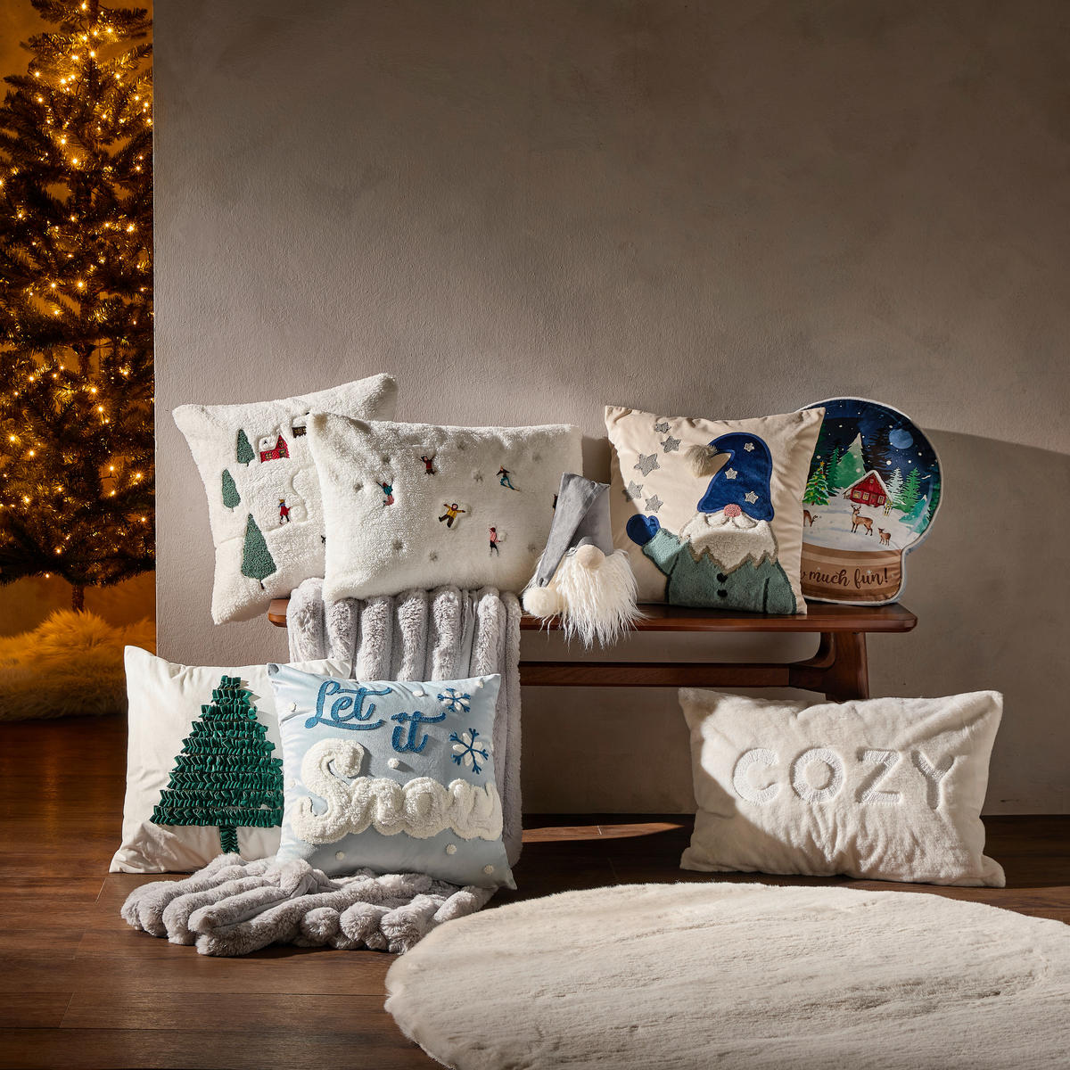 KISSENHÜLLE  - Weiß, Design, Textil (40/60cm) - X-Mas