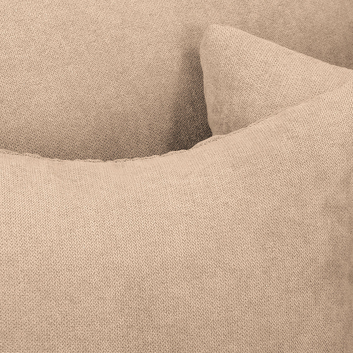 ECKSOFA inkl. Hocker Ariella Creme Mikrofaser  - Creme/Naturfarben, Design, Holz/Textil (161/231cm) - Livetastic