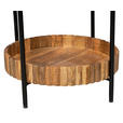 BEISTELLTISCH Mangoholz rund Braun  - Schwarz/Braun, Design, Glas/Holz (44/44/62cm) - Landscape