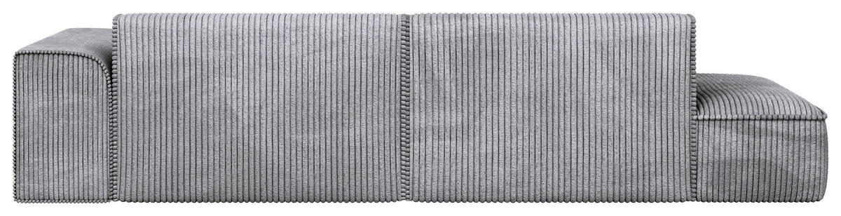 ECKSOFA BILLUND Hellgrau Cord Nierenkissen  - Hellgrau/Schwarz, KONVENTIONELL, Kunststoff/Textil (294/165cm) - Livetastic