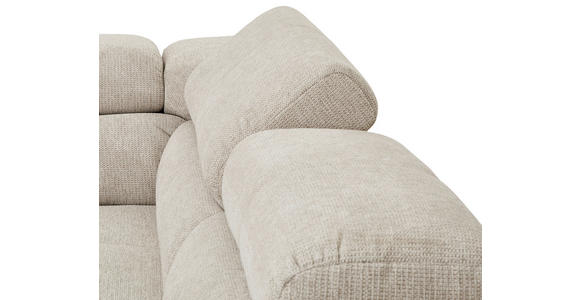 ECKSOFA Naturfarben Flachgewebe - Chromfarben/Naturfarben, KONVENTIONELL, Textil/Metall (282/224cm) - Hom`in