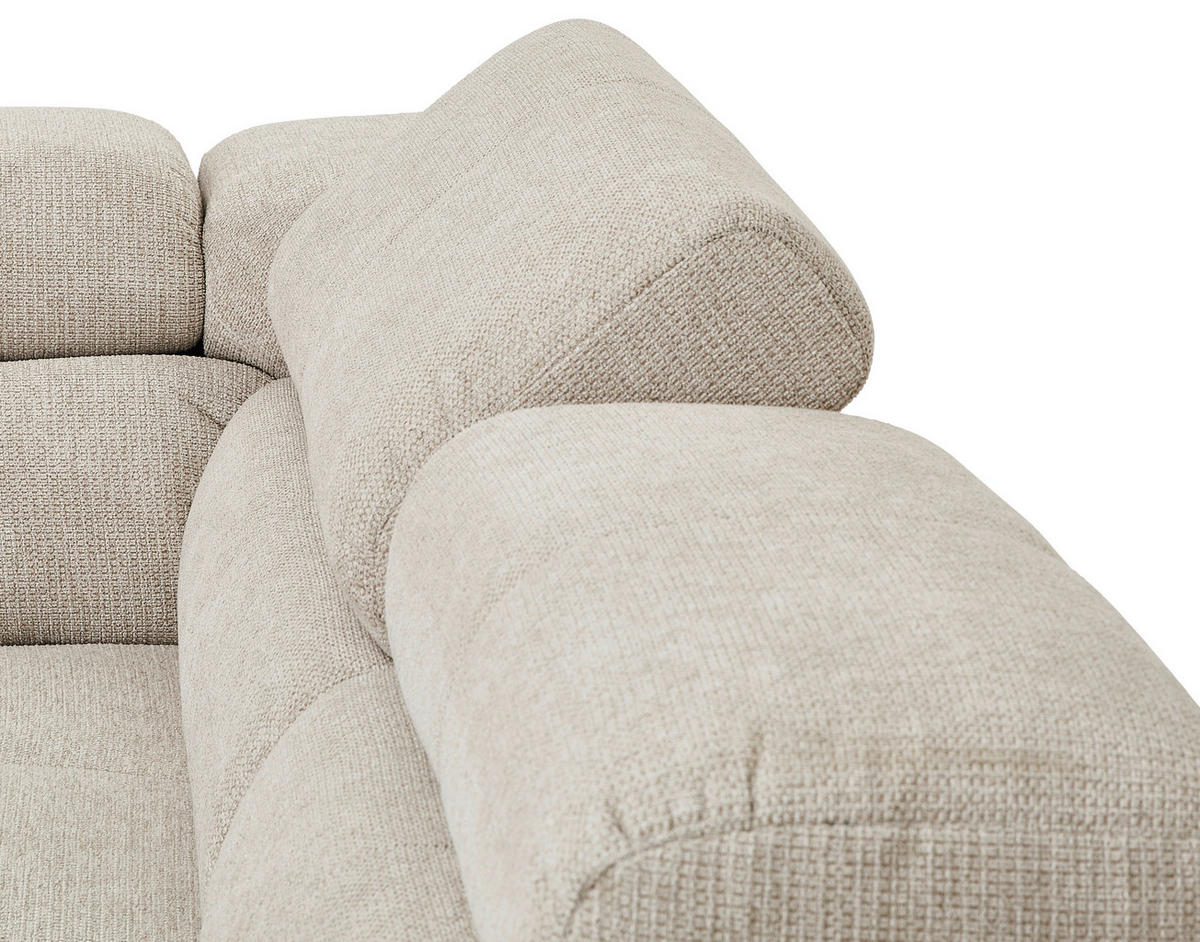 ECKSOFA Naturfarben Flachgewebe  - Chromfarben/Naturfarben, KONVENTIONELL, Textil/Metall (282/224cm) - Hom`in