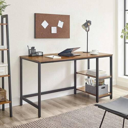 SCHREIBTISCH 140/60/75 cm  in Braun, Schwarz  - Schwarz/Braun, Basics, Holzwerkstoff/Metall (140/60/75cm) - Boxxx