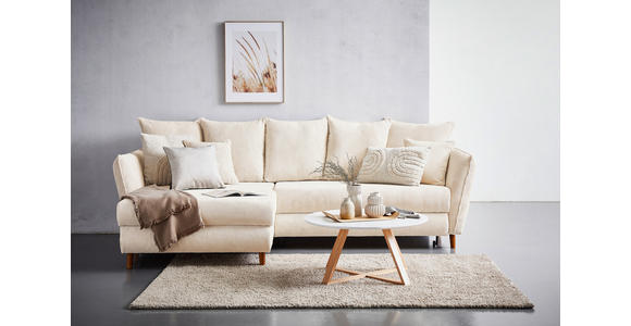 ECKSOFA Creme Cord  - Eichefarben/Creme, KONVENTIONELL, Holz/Textil (162/284cm) - Carryhome