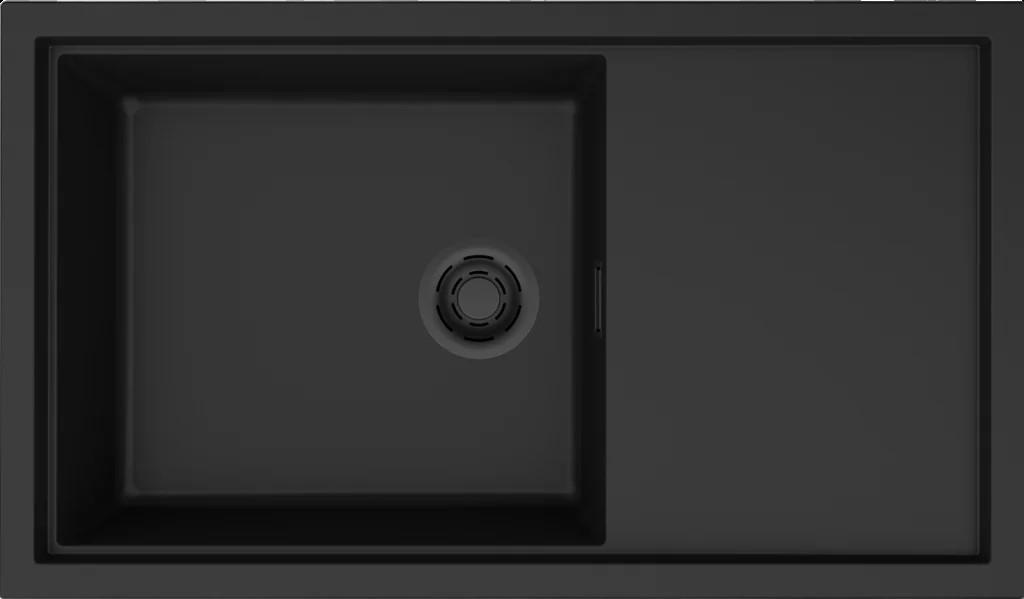 SPÜLE Sintesi 410  - Schwarz, Basics, Keramik (86/50/21,7cm) - HKT