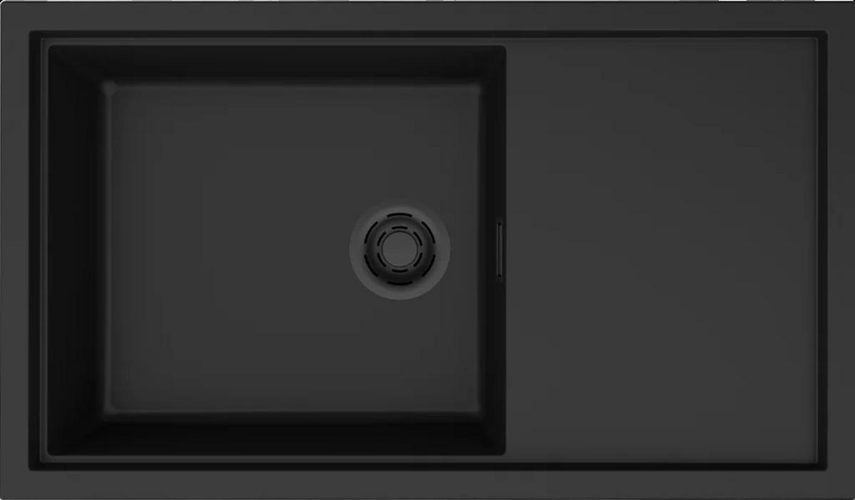 SPÜLE Sintesi 410  - Schwarz, Basics, Keramik (86/50/21,7cm) - HKT
