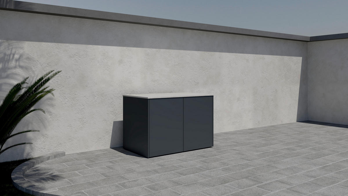 OUTDOORKÜCHE  - Sandfarben/Anthrazit, Basics, Keramik/Metall (134/92,5-98,5/63,3cm) - Dieter Knoll