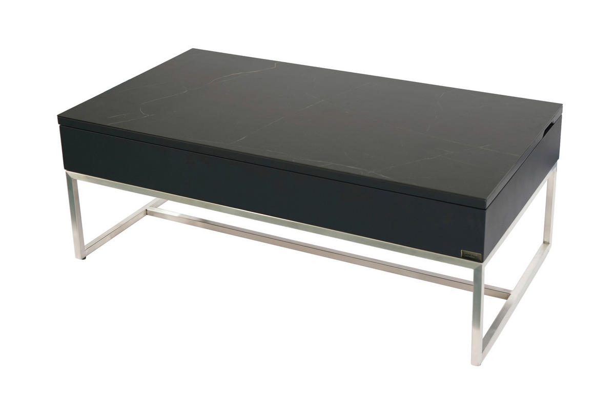 KONFERENČNÝ STOLÍK, antracitová, čierna, farba ušľachtilej ocele, kov, keramika, kompozitné drevo, 110/59/40 cm - čierna/farba ušľachtilej ocele, Design, kov/kompozitné drevo (110/59/40cm) - Dieter Knoll