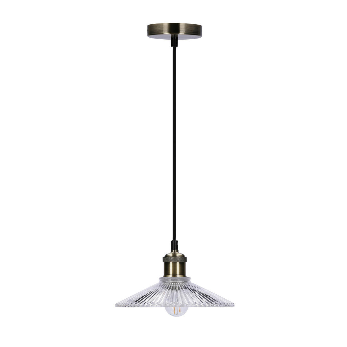 PENDELLAMPA Chester 21/21/90 cm  - svart, Klassisk, metall/glas (21/21/90cm)