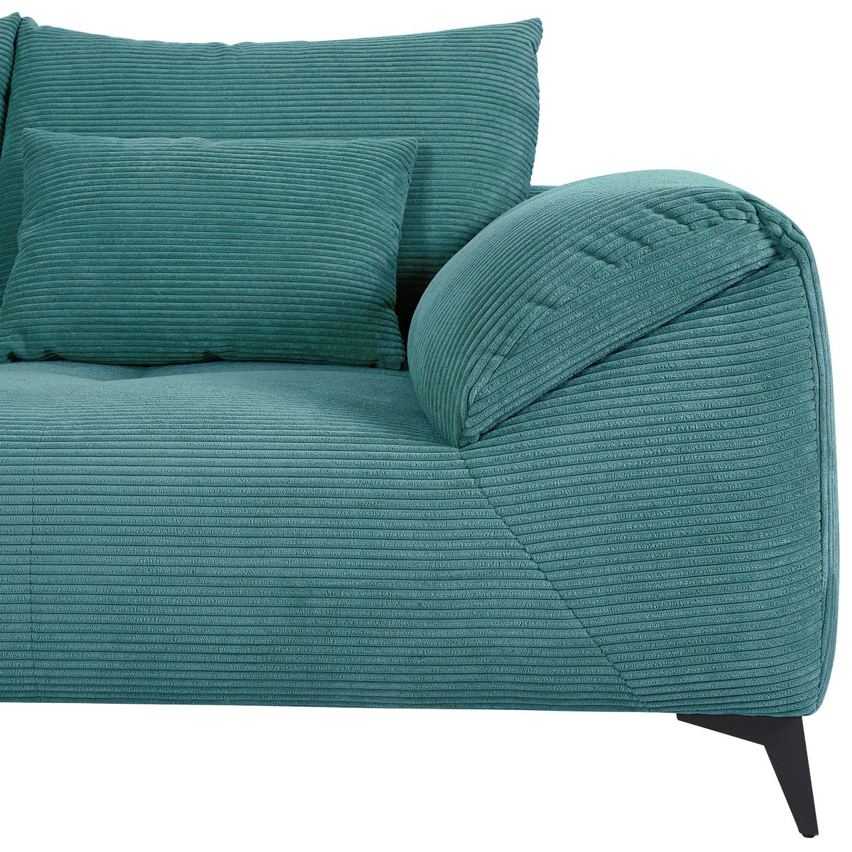 ECKSOFA in Cord Petrol  - Petrol/Schwarz, Konventionell, Textil/Metall (176/311cm) - Carryhome
