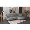ECKSOFA in Flachgewebe Grau  - Schwarz/Grau, Modern, Textil/Metall (313/208cm) - Sit & More