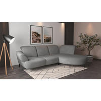 ECKSOFA in Flachgewebe Grau  - Schwarz/Grau, Modern, Textil/Metall (313/208cm) - Sit & More