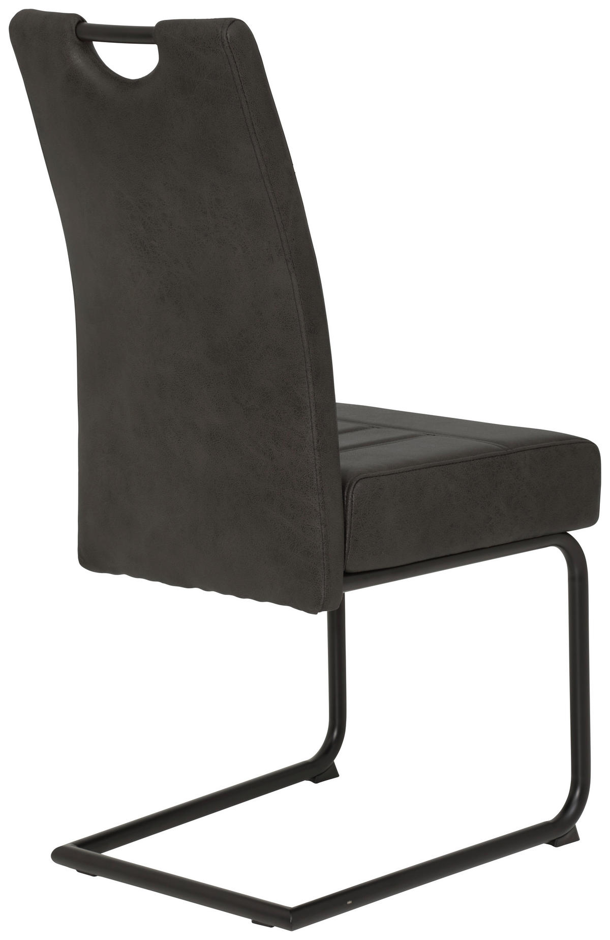 SCHWINGSTUHL  in Mikrofaser  - Anthrazit/Schwarz, KONVENTIONELL, Textil (43/99/60cm) - Carryhome