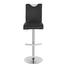 BARHOCKER Lederlook Chromfarben, Schwarz - Chromfarben/Schwarz, MODERN, Textil/Metall (41/96,5-117,5/51cm) - NOVEL