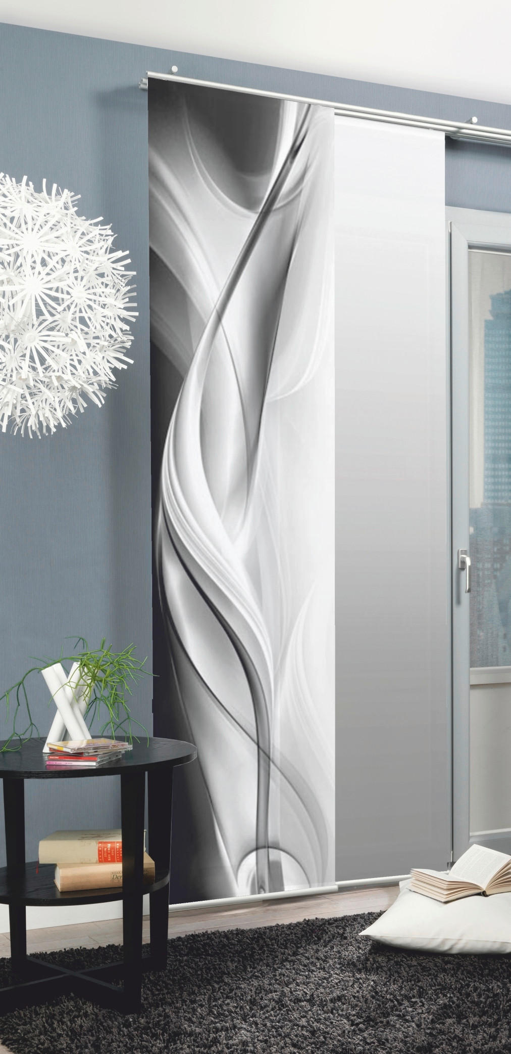 FLÄCHENVORHANG in Grau, Hellgrau, Dunkelgrau blickdicht  - Dunkelgrau/Hellgrau, LIFESTYLE, Textil (60/245cm) - Schmidt W. Gmbh
