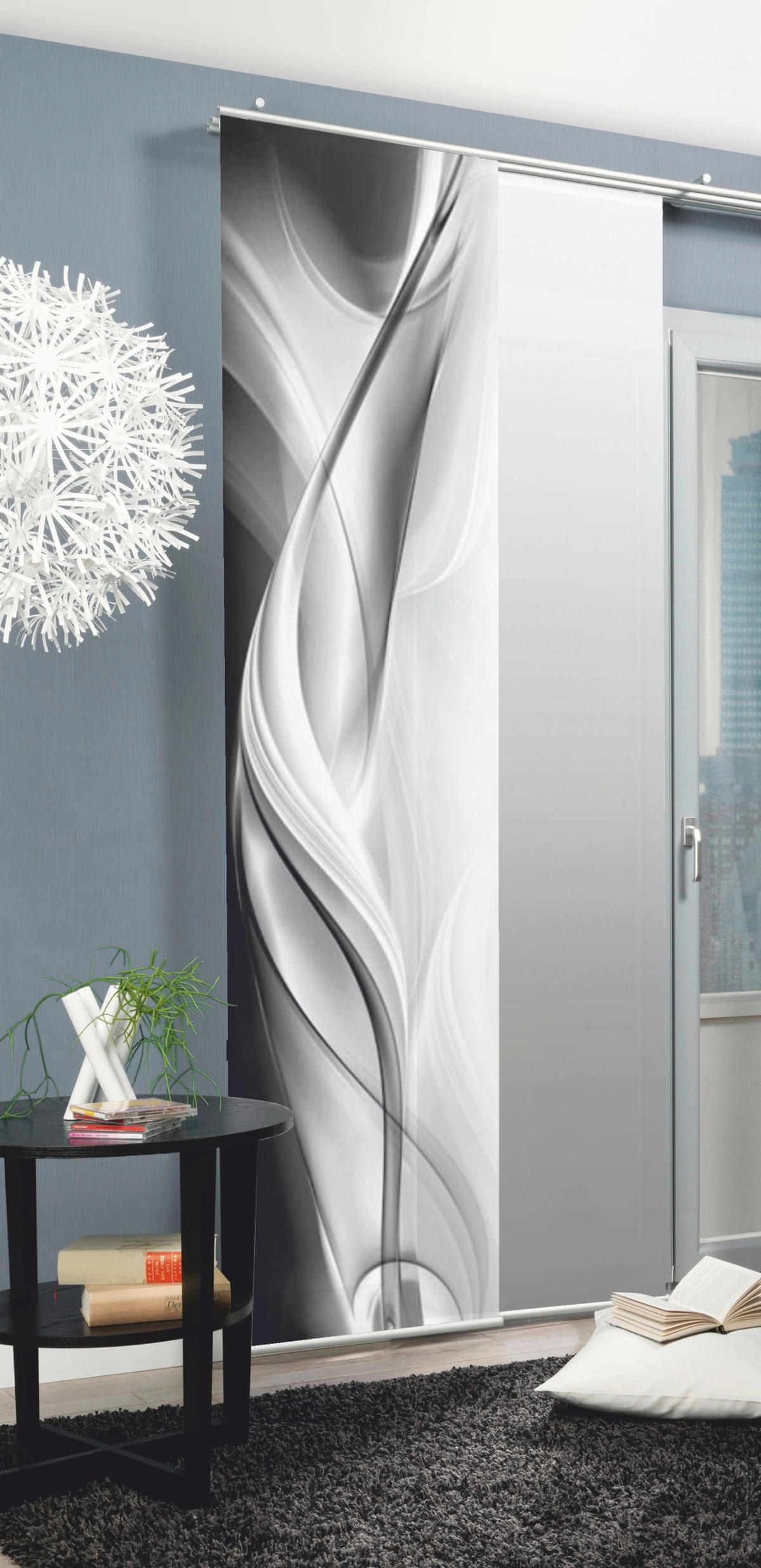 FLÄCHENVORHANG in Grau, Hellgrau, Dunkelgrau blickdicht  - Dunkelgrau/Hellgrau, LIFESTYLE, Textil (60/245cm) - Schmidt W. Gmbh